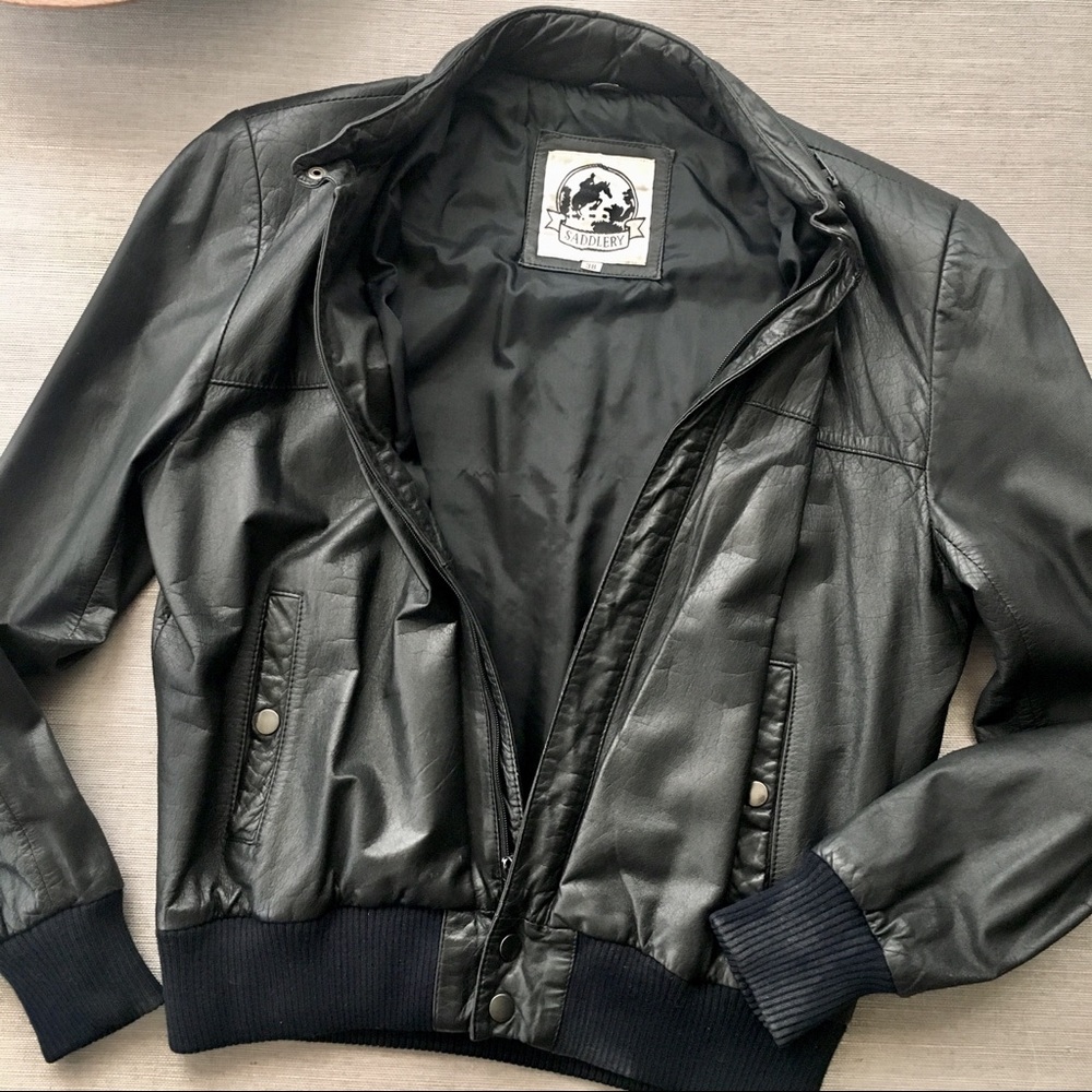 SALE‼️- Bomber Leather Jacket 38